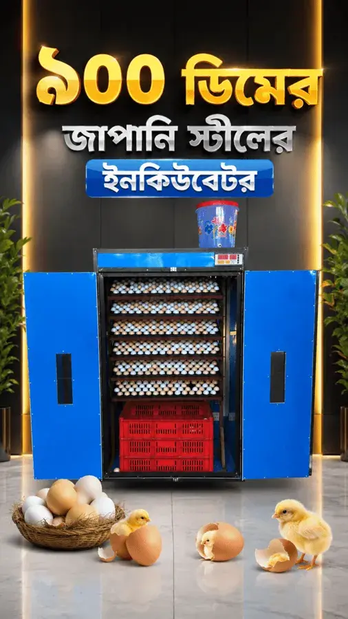 ৯০০ ডিমের জাপানি স্টিল বডি ফুল অটো ইনকিউবেটর